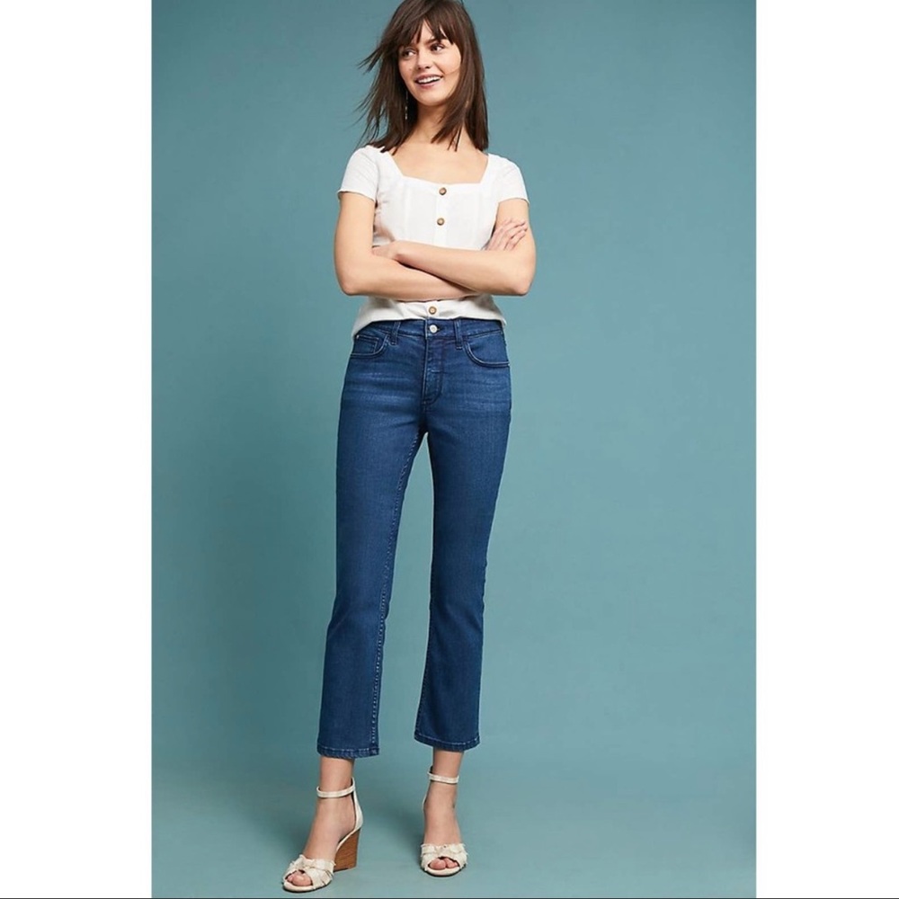 Anthro Pilcro and the Letterpress High Rise Bootcut Flare Crop Jeans Size 27
